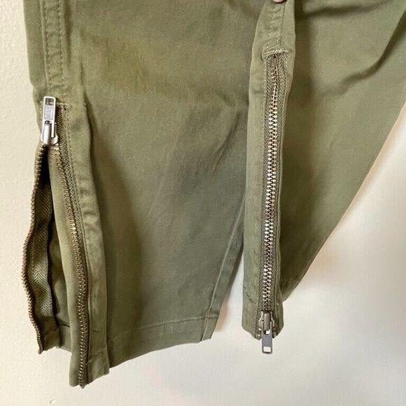 Guideboat Womens Pants Size 27 Green Mid Rise Tapered Leg Ankle Zip Casual Pants - Picture 3 of 13